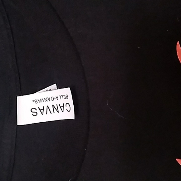 Bella Canvas Black T-Shirt with Various Scary Orange Pumpkin Faces (L2) - Picture 2 of 6